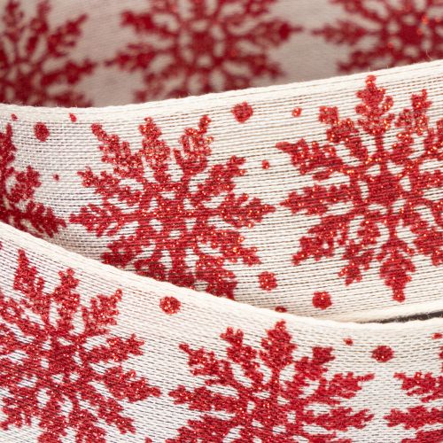 Ruban décoratif à flocons de neige, emballage cadeau, hiver, 25 mm x 20 m | Floristik24.be