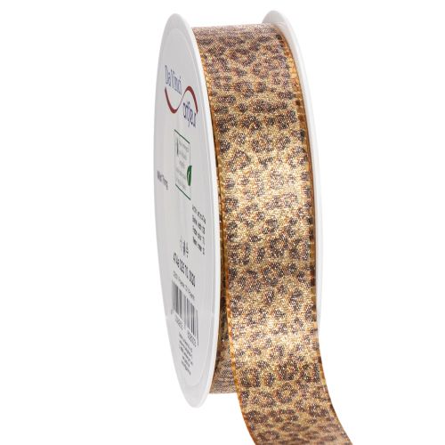 Ruban cadeau à motif léopard pour décoration créative et art floral, 25 mm x 20 m