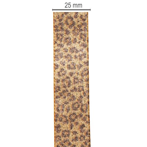 Ruban cadeau à motif léopard pour décoration créative et art floral, 25 mm x 20 m | Floristik24.be