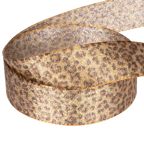 Ruban cadeau à motif léopard pour décoration créative et art floral, 25 mm x 20 m | Floristik24.be
