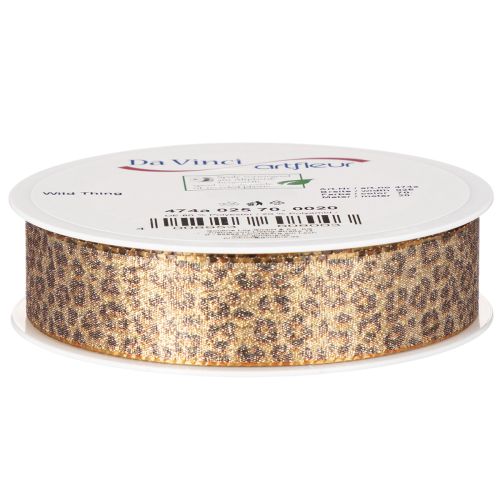 Ruban cadeau à motif léopard pour décoration créative et art floral, 25 mm x 20 m | Floristik24.be