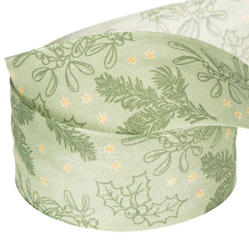 Ruban cadeau houx et gui 40 mm 15 m | Floristik24.be