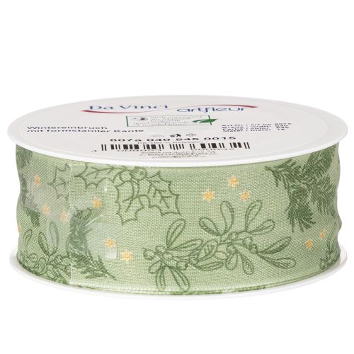 Ruban cadeau houx et gui 40 mm 15 m | Floristik24.be