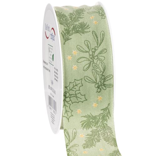 Ruban cadeau houx et gui 40 mm 15 m acheter | Floristik24.be