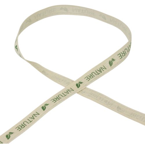 Ruban cadeau ruban déco coton crème nature 15mm 20m