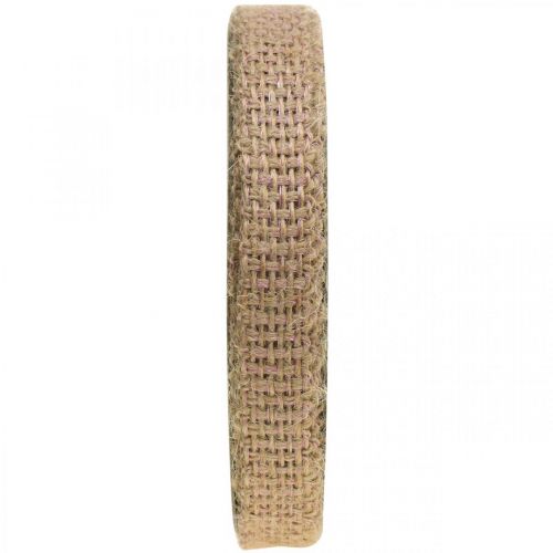 Floristik24 Ruban déco jute rose, ruban de jute naturel 12mm à décorer 10m