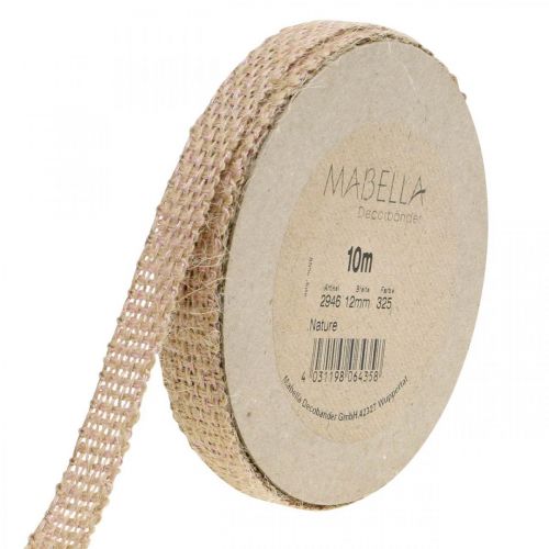 Floristik24 Ruban déco jute rose, ruban de jute naturel 12mm à décorer 10m