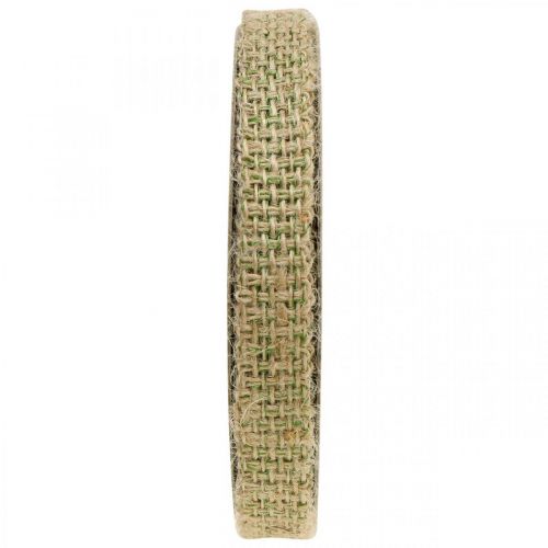 Ruban déco jute vert, nature 12mm Ruban jute coloré décoration jute 10m