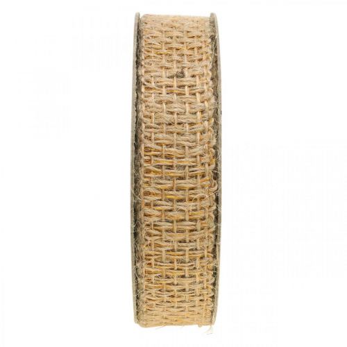 Article Ruban décoratif jute jaune, nature 25mm Ruban décoratif jute rustique 10m