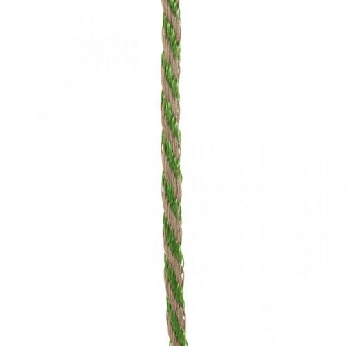 Article Ruban déco lin vert, naturel 4mm ruban cadeau ruban décoratif 20m