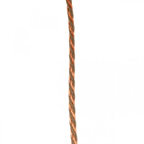Floristik24 Cordon, ruban décoratif, cordon bijoux Cuivre-couleurs naturelles L20m Ø4cm