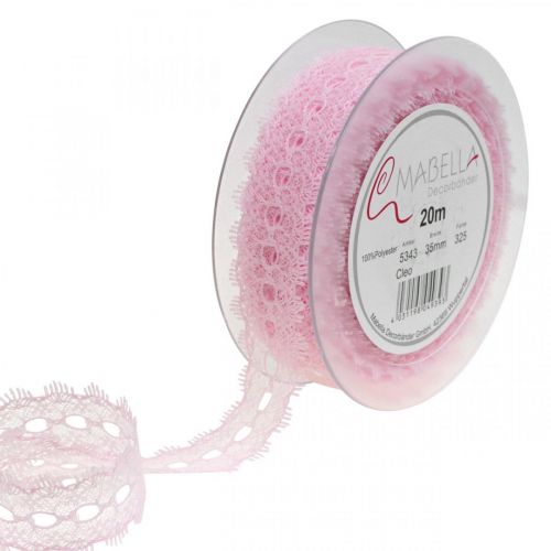 Ruban Dentelle Décor Cadeau Décoration Table Mariage Rose W35mm L20m