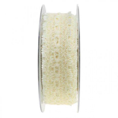 Ruban Dentelle Décoration Mariage Romantique Blanc Crème W35mm L20m