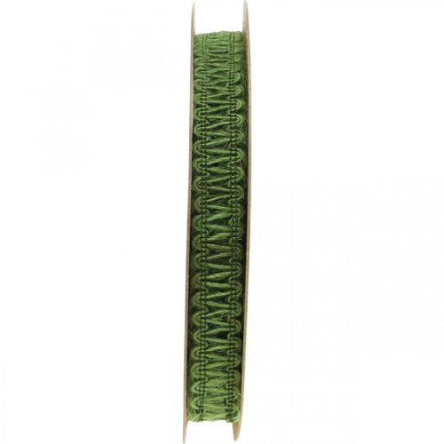 Ruban de jute pour la décoration, ruban cadeau naturel, ruban décoratif vert 15mm 15m