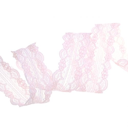 Floristik24 Bande de dentelle avec bord de vague Rosa 25mm 20m
