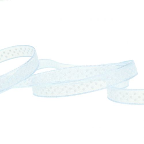 Floristik24 Ruban déco à pois bleu 7mm L20m