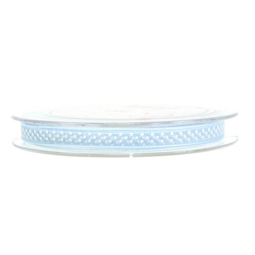 Floristik24 Ruban déco à pois bleu 7mm L20m