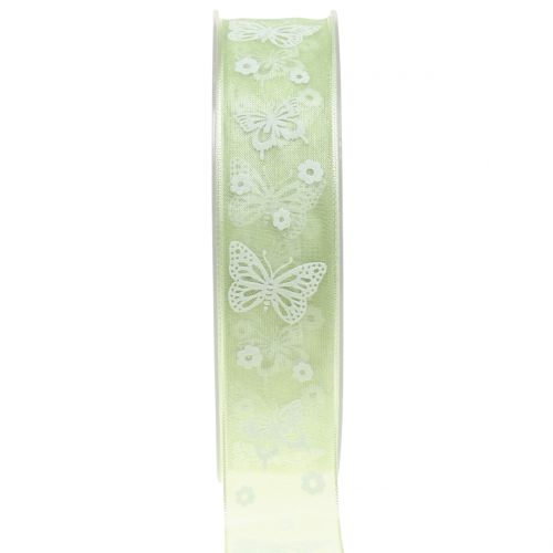 Floristik24 Ruban organza papillon menthe 25mm 20m