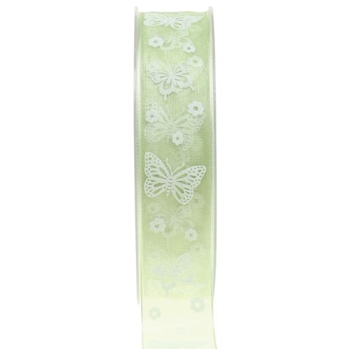 Floristik24 Ruban organza papillon menthe 25mm 20m