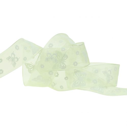 Floristik24 Ruban organza papillon menthe 25mm 20m
