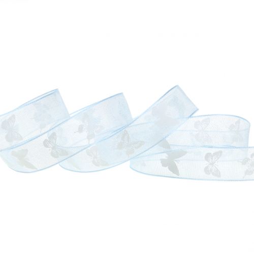 Article Ruban organza papillon bleu 15mm 20m