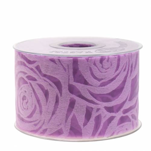Floristik24 Ruban déco roses large violet 63mm 20m