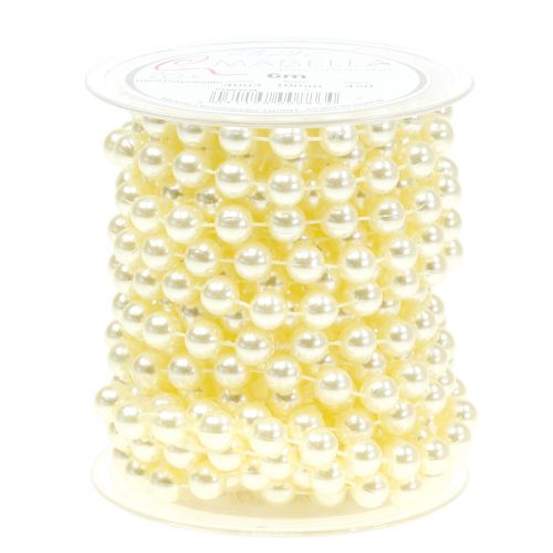 Floristik24 Ruban De Perle Crème 10mm 6m