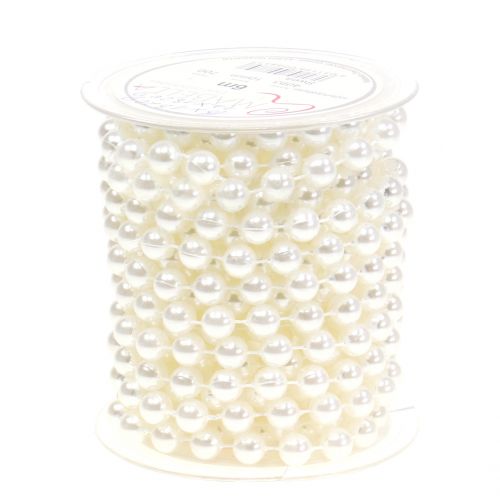 Floristik24 Perle cordon blanc 10mm 6m
