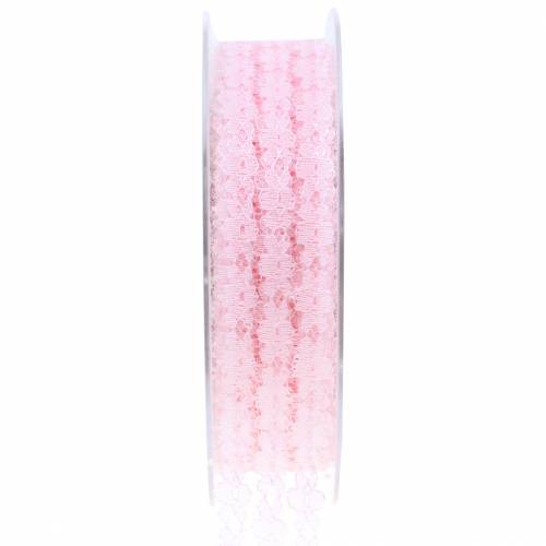 Ruban dentelle rose 20mm 20m