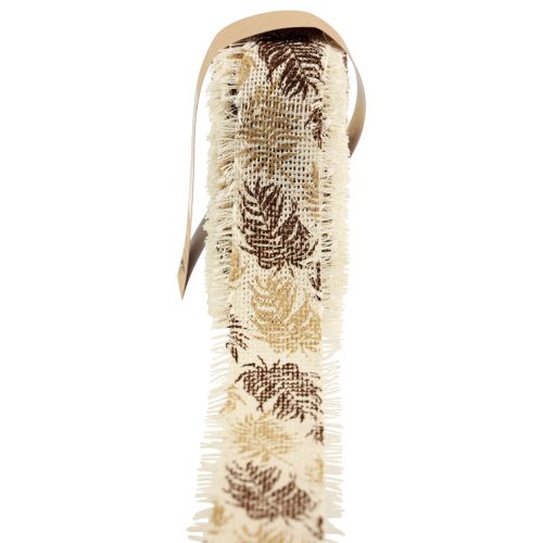 Floristik24 Ruban décoratif ruban de coton forêt tropicale marron 30mm 15m