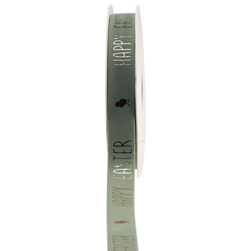 Floristik24 Ruban velours Ruban décoratif Joyeuses Pâques Menthe 15mm 5m