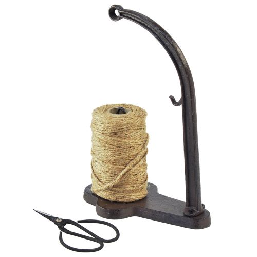 Floristik24 Dévidoir porte fil ciseaux fonte rouleau jute H25cm