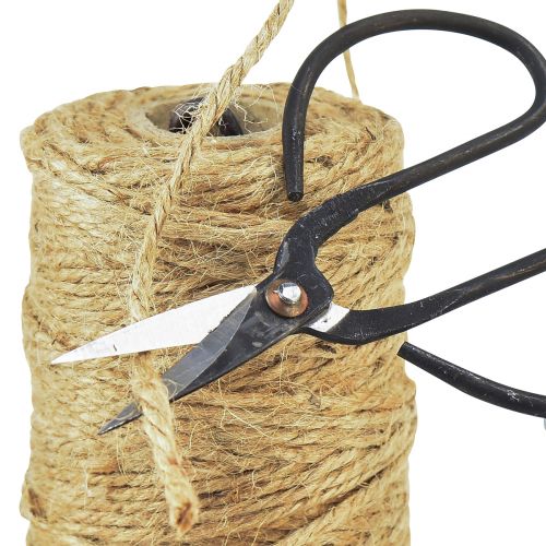 Floristik24 Dévidoir porte fil ciseaux fonte rouleau jute H25cm