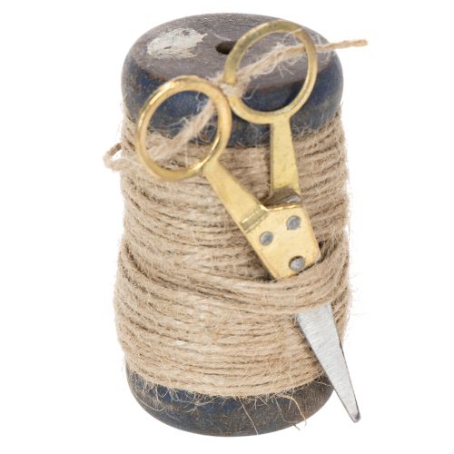 Floristik24 Bobine de ruban en jute avec ciseaux Ø5cm H8cm 2 pièces