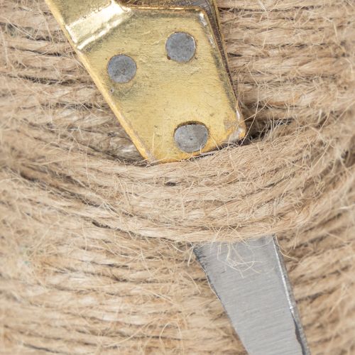 Article Bobine de ruban en jute avec ciseaux Ø5cm H8cm 2 pièces
