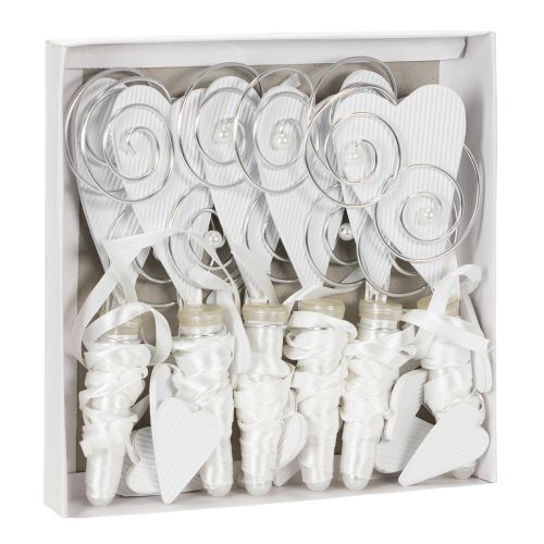 Article Porte-manteau avec tube et cœur, 18 cm, lot de 6