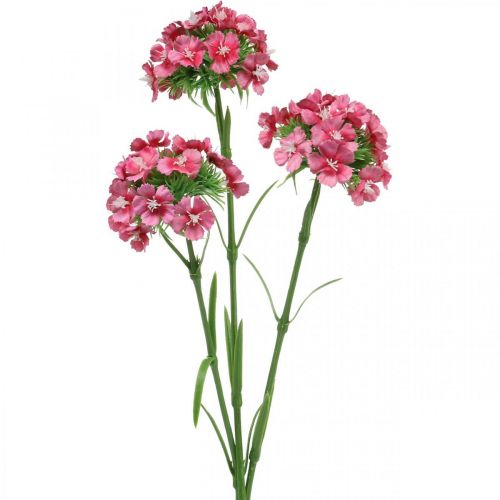 Floristik24 Artificielle Sweet William Pink fleurs artificielles oeillets 55cm lot de 3pcs