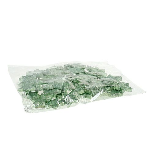 Floristik24 Étoiles artisanales vert menthe 4-5cm 40pcs