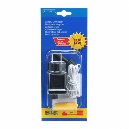 Floristik24 Adaptateur batterie 3V 2 x AA 3m blanc