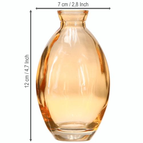 Article Vase bombé Mini vases en verre orange Ø7cm H12cm 6pcs
