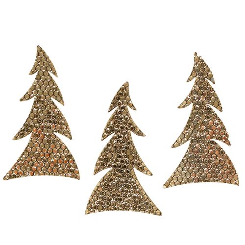 Floristik24 Décoration à disperser en bois de sapin doré 4cm 48 pcs