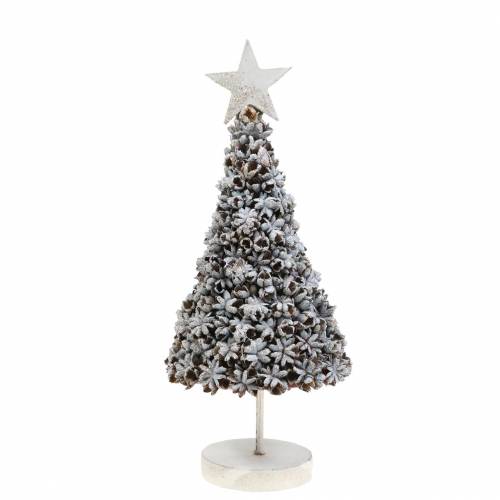 Floristik24 Sapin de Noël décoratif anis blanc pailleté lavé 30cm