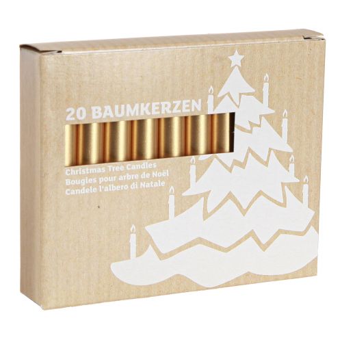 Article Bougies de sapin bougies pour sapin de Noël or 13x105mm 20 pcs