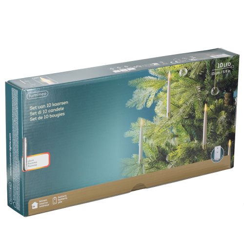 Article Bougies d'arbre Bougies bâton LED avec lumière jaune cristal 31 cm 10 pièces