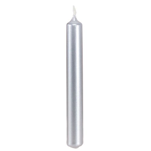 Floristik24 Bougies d&#39;arbre Bougies d&#39;arbre de Noël argent 13x105mm 20 pcs