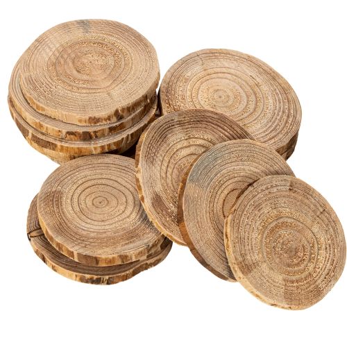 Rondelles de bois naturel pour la décoration et les loisirs créatifs, 6 cm, 300 g | Floristik24.be