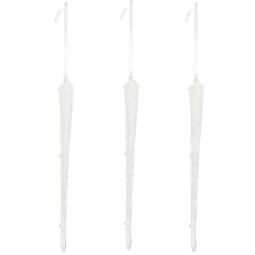 Article Décoration d&#39;arbre en verre glaçon à suspendre 19 cm 3 pièces