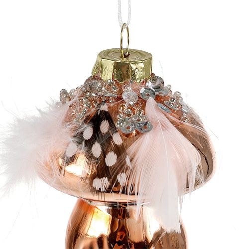 Floristik24 Arbre décorations verre champignon cuivre 8cm 3pcs