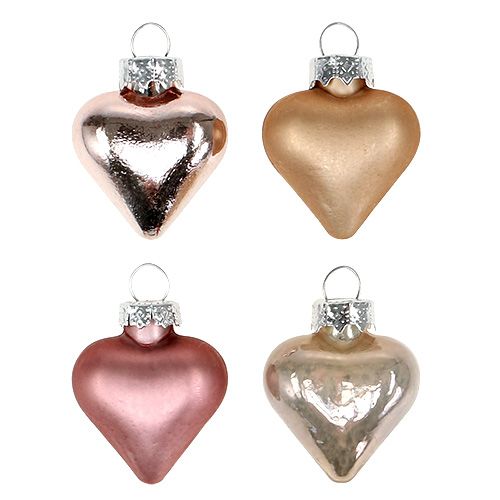 Floristik24 Décorations pour arbres coeurs mix rose 3cm 24 pcs