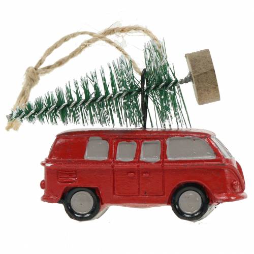 Floristik24 Voiture de décoration d'arbres avec sapin 6,5cm à suspendre 4pcs